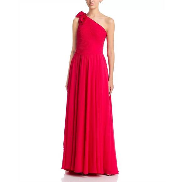 TERI JON Dresses & Skirts - NEW TERI JON one shoulder chiffon trim gown in fuchsia